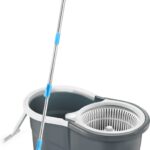 3D Metro Super Store Gamma With 360° Spinner 2 Microfiber Heads & Twin Bucket Mop Set(Grey, Blue)