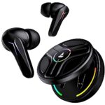 Boat Immortal 141, Enx Tech, 40Hrs Battery, Low Latency Mode, Fast Charge, Ipx4, Iwp Tech, Rbg Lights, V5.3 Bluetooth Earbuds, Tws Ear Buds Wireless Earphones With Mic, Gaming Earbuds (Black Sabre)