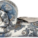 Vas Collections Floral Double Comforter For  Heavy Winter(Cotton, Teal & Beige)