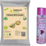 Brightland 100% Pure Multani Mitti With Rose Water( 60 Ml Rose Water & 50Gm Multani Mitti)(110 G)