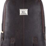 Gear Classic Anti Theft Faux Leather 20 L Laptop Backpack(Brown, Black)