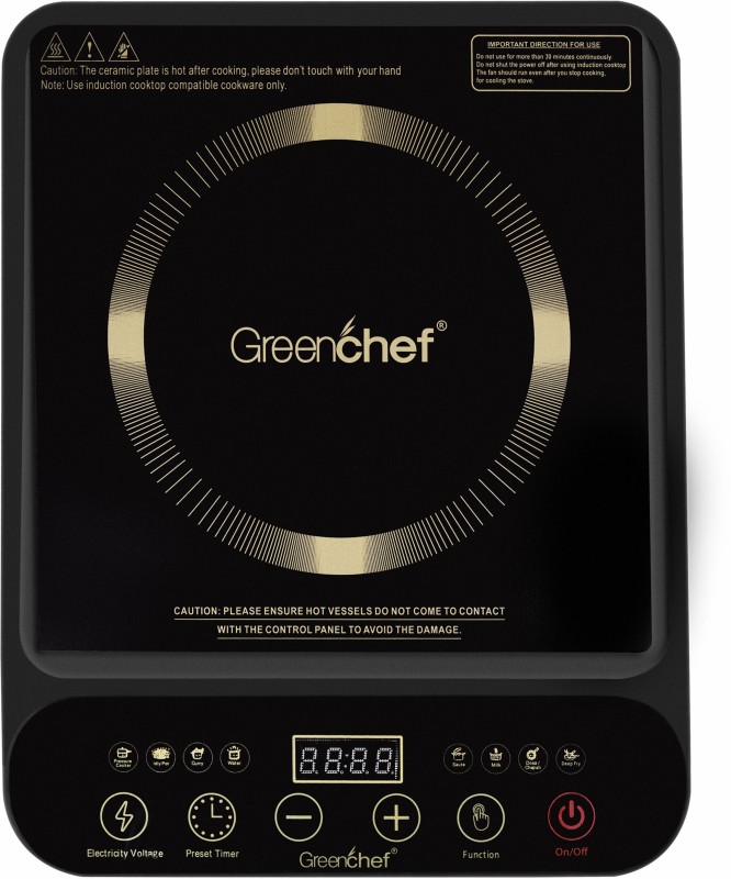 Greenchef 2000 W Induction Cooktop Touch Panel(Black, 2000 Watt Led Touch Panel)