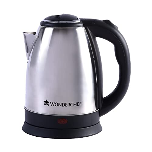 Wonderchef Crescent Electric Kettle 1800W With Stainless Steel Interior | Safety Locking Lid | 1.8L Capacity | 2 Years Warranty