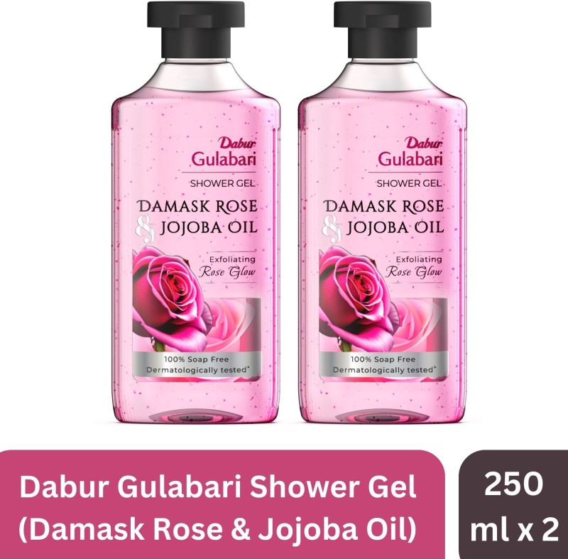 Dabur Gulabari Body Wash Shower Gel (Combo Pack) – Damask Rose & Jojoba Oil | 100% Soap Free(2 X 250 Ml)