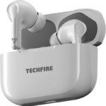 Techfire Atom 161 Tws Earbuds With 100 Hrs Playtime,(50Ms Low Latency), Bluetooth V5.3 Bluetooth(Pearl White, True Wireless)