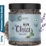 Amayu Raw Organic For Weight Loss & Eating| Omega 3, Zinc&Fiber, Rich In Calcium Combo Chia Seeds(200 G)