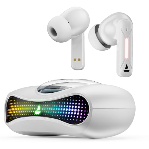 Boat Airdopes Drift Tws Earbuds W/ 40Hrs Playback, Beast™ Mode With 40Ms Latency, 4 Mics With Enx™, Car-Shaped Id With Rgb Leds, Asap™ Charge, Iwp™ Tech, Bt V5.4 & Ipx4 Resistance(White Sabre)