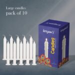 Kreyam’S White Candles Long Burning For Outdoor, Camping, Emergency, Survival – 10 Pack Candle(White, Pack Of 10)