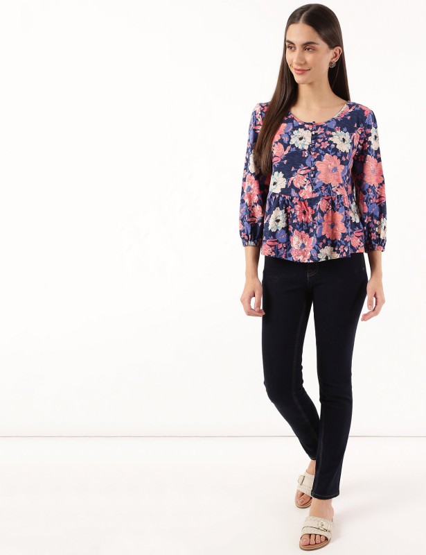 Marks & Spencer Casual Floral Print Women Multicolor Top