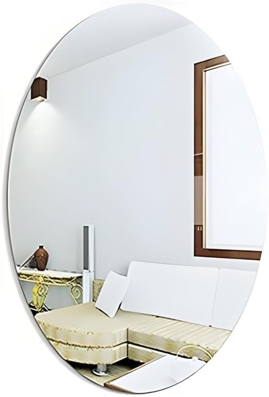 Okasta Oval Mirror Wall Sticker- Flexible Mirror Sticker Oval Bathroom Mirror(Oval Finish : Glossy)