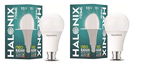 Halonix 10W B22D Led White Motion Sensor Bulb, Pack Of 2