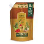 Dabur Vatika Ayurvedic Shampoo Refill Pouch – 1L | Damage Therapy | Power Of 10 Ingredients For Solving 10 Hair Problems| No Parabens | For All Hair Types