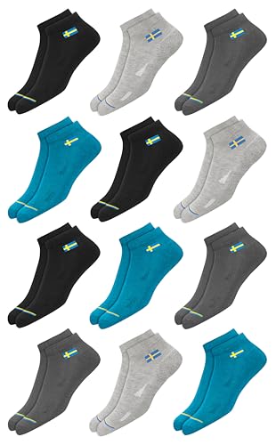 Swagr 12 Pairs Solid Cotton Ankle Socks For Men Women, Pack Of 12.