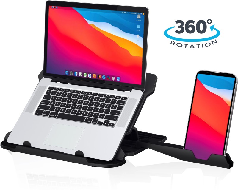 Portronics My Buddy Hexa 22 With Rotation Base, Mobile Holder, Adjustable Height, Foldable Por-1157 Laptop Stand