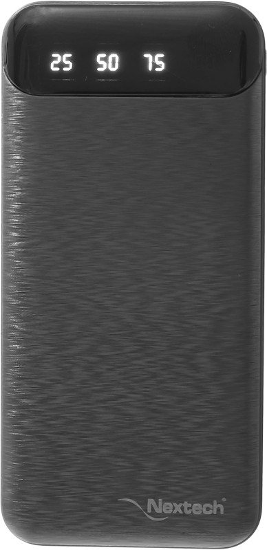 Nextech 10000 Mah 12 W Pocket Size Power Bank(Black, Lithium Polymer, Fast Charging For Mobile)