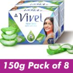 Vivel Aloe Vera Bathing Soap With Vitamin E For Soft Skin, 150G Each, For Women & Men(8 X 150 G)