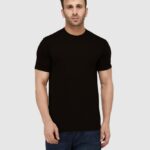 London Hills Solid Men Round Neck Black T-Shirt