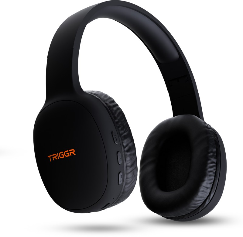 Triggr Trinity 1 With 40Mm Drivers, Fast Charging, 50H Battery, Rubber Finish, V5.4 Bluetooth(Midnight Black, On The Ear)