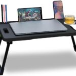 Theplatinum Foldable Multipurpose Table Wood Portable Laptop Table(Finish Color – Black, Pre Assembled)