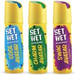 Set Wet Cool, Charm And Swag Avatar Deodorant Spray  –  For Men(450 Ml, Pack Of 3)