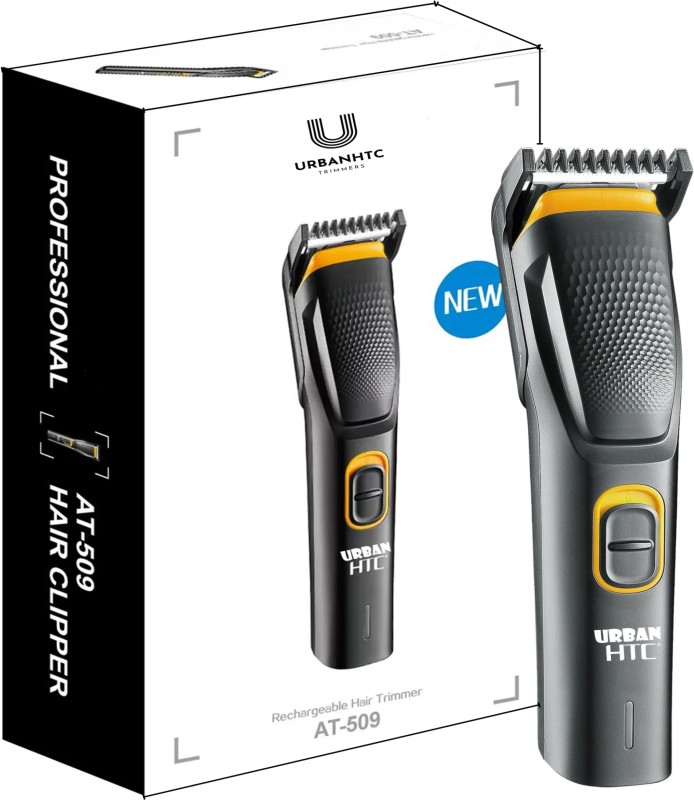 Urbanhtc At 509 Cordless Professional Hair Trimmer Waterproof Stainless Steel Blade Trimmer 45 Min  Runtime 5 Length Settings(Black)