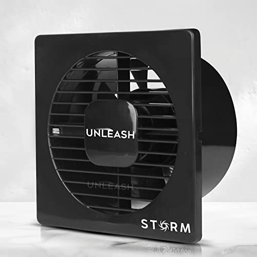 Unleash Storm 6 Inch(150Mm) Cut Out Size 100% Copper Motor Exhaust Fan For Kitchen,Bathroom Ventilation Axial Fan, 2 Years Warranty (Black)