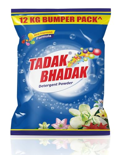 Tadak Bhadak Detergent Powder, 12 Kg Bumper Pack – All In One Formula