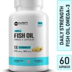 Youwefit Omega-3 Fish Oil | 1000Mg Daily Strength Fish Oil Capsules | No Fishy Burps(60 Capsules)