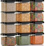 Saraza Plastic Grocery Container  – 550 Ml(Pack Of 12, Black)