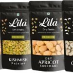 Lila Dry Fruits Premium Quality Cashew Nuts, Raisins, California Almonds, Dry Apricot Each 200Gm | Kaju , Badam, Khumani, Kishmish Combo| Budget Combo Pack | Dry Fruits Combo | 800Gm Almonds, Cashews, Raisins, Apricots(4 X 200 G)