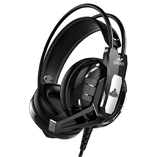 Ant Esports H520W World Of Warships Edition Lightweight Gaming Over Ear Wired Headphones With Mic| 3.5Mm Jack |50 Mm Drivers | Compatible With Pc/ Ps4 / Xbox One / Nintendo / Mobile (Black)