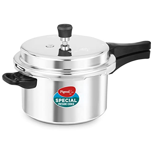 Pigeon By Stovekraft Aluminium Pressure Cooker 5 Litre Non Induction Base Outer Lid Cooker (Silver, 12737)