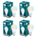 Philips 10-Watt Led Bulb | 3 Colors In 1 Led Bulb | Scene Switch Bulb For Home & Decoration | Color: Tunable White, Pack Of 4