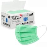 Vaghani 100 Pcs Relience Green Disposable Iso 3 Ply Polluation Export Quality Mask 3 Ply Polluation Dust Mask 100 Pcs ( Relience Green )( 75 Gsm )(Export)) Surgical Mask With Melt Blown Fabric Layer(Green, Free Size, Pack Of 100, 3 Ply)