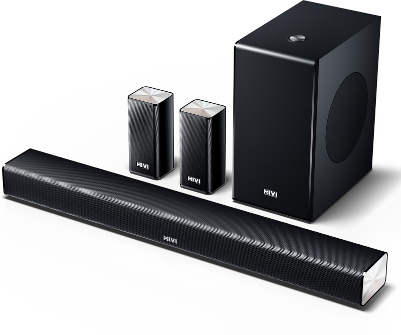 Mivi Fort S440 With Sub Woofer And 2 Satellite Speakers, Surround Sound 440 W Bluetooth Soundbar(Black, 5.1 Channel)