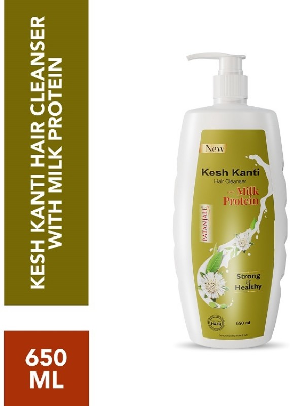 Patanjali Kesh Kanti Milk Protein Hair Cleanser Shampoo, Prevents Dryness(650 Ml)