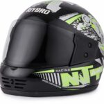 Riybro Full Face Isi Marked With Adjustable Strap Fro Men & Women Bike & Scooty Riding Motorbike Helmet(Black, Parrat Green)