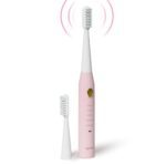 Lifelong Rechargeable Toothbrush For Adults – Smart Brush With 5 Cleaning Modes & Smart Auto Shut-Off – Waterproof Electronic Toothbrush – 2 Electric Heads, 500Mah Long-Lasting Battery (Pink, Lldc135)