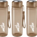 Milton Hector 1000 Pet Water Bottle Set Of 3, 1000 Ml Each, Brown | Gift Set 1000 Ml Bottle(Pack Of 3, Brown, Plastic)