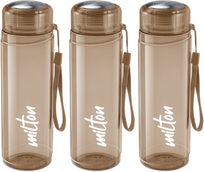 Milton Hector 1000 Pet Water Bottle Set Of 3, 1000 Ml Each, Brown | Gift Set 1000 Ml Bottle(Pack Of 3, Brown, Plastic)