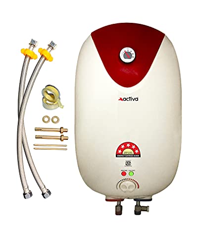 Activa 25Ltr Storage 3 Kva 5 Star Special Anti Rust Coating Tank Geyser Temperature Meter, Hd Isi Element Premium (Ivory Brown) With Free Installation…