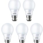 Wipro 9 W Standard B22 Led Bulb(White, Pack Of 5)