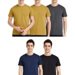 Amazon Brand – Symbol Men’S Solid Regular Fit T-Shirt (Pack Of 5) (Aw17Plpo5-3_Multicolor12 S)