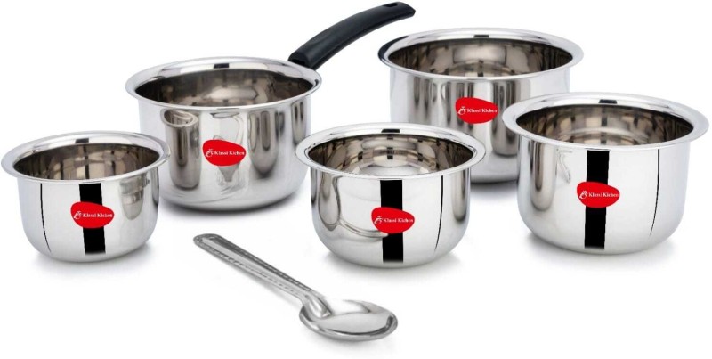 Klassi Kichen Induction Bottom Cookware Set(Stainless Steel, 5 – Piece)