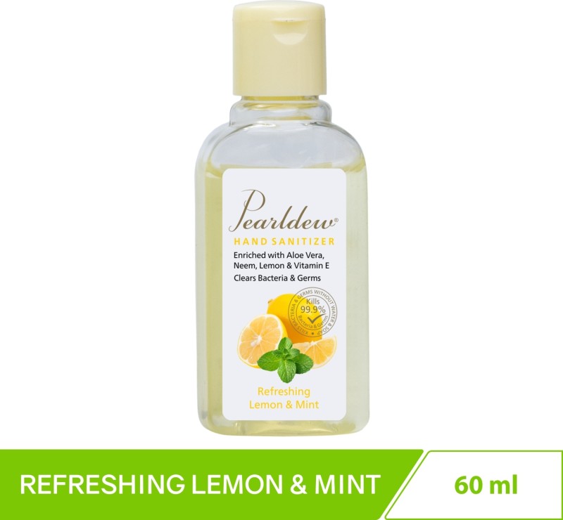 Pearldew Sanitizer Gel (Lemon & Mint) 60 Ml | Aloe & Neem | Paraben Free Hand Sanitizer Bottle(60 Ml)