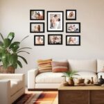 Amazon Brand – Solimo Wall Photo Frames Set Of 8 | Plexi Glass | Frame For Home And Office Décor | Mixed Sizes – 5X5, 5X7, 8X10 Inches (Black)