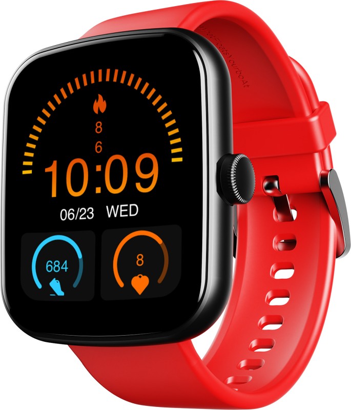 Boat Wave Beat With Boat Coins, Diy Watch Face Studio & 1.69” Hd Display Smartwatch(Red Strap, Free Size)