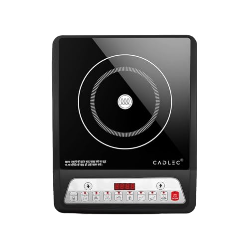 Cadlec Cookmate_5 2000W Induction Cooktop | 8 Cooking Modes, Auto Shut-Off, Over-Heat Protection, Bis Approved | Led Display | 2-Year Warranty | Black