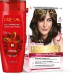 L’Oréal Paris Excellence Creme Hair Color, Shade 4 – Dark Brown, 100 G + 72 Ml + Colour Protect Shampoo, 192.5 Ml(2 Items In The Set)