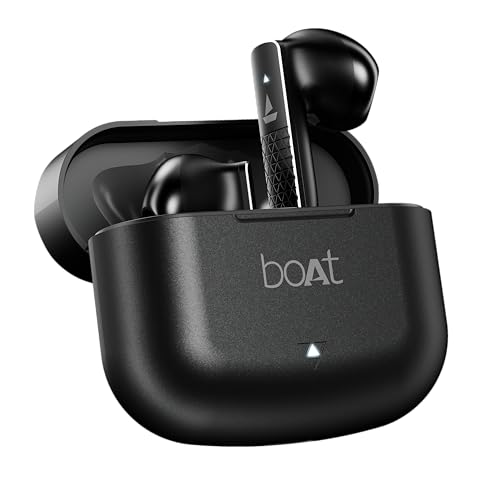 Boat Airdopes 91 Prime, 45Hrs Battery, 13Mm Drivers, Metallic Finish, Low Latency,Enx Tech, Fast Charge, V5.3 Bluetooth Earbuds, Tws Ear Buds Wireless Earphones With Mic (Midnight Black)